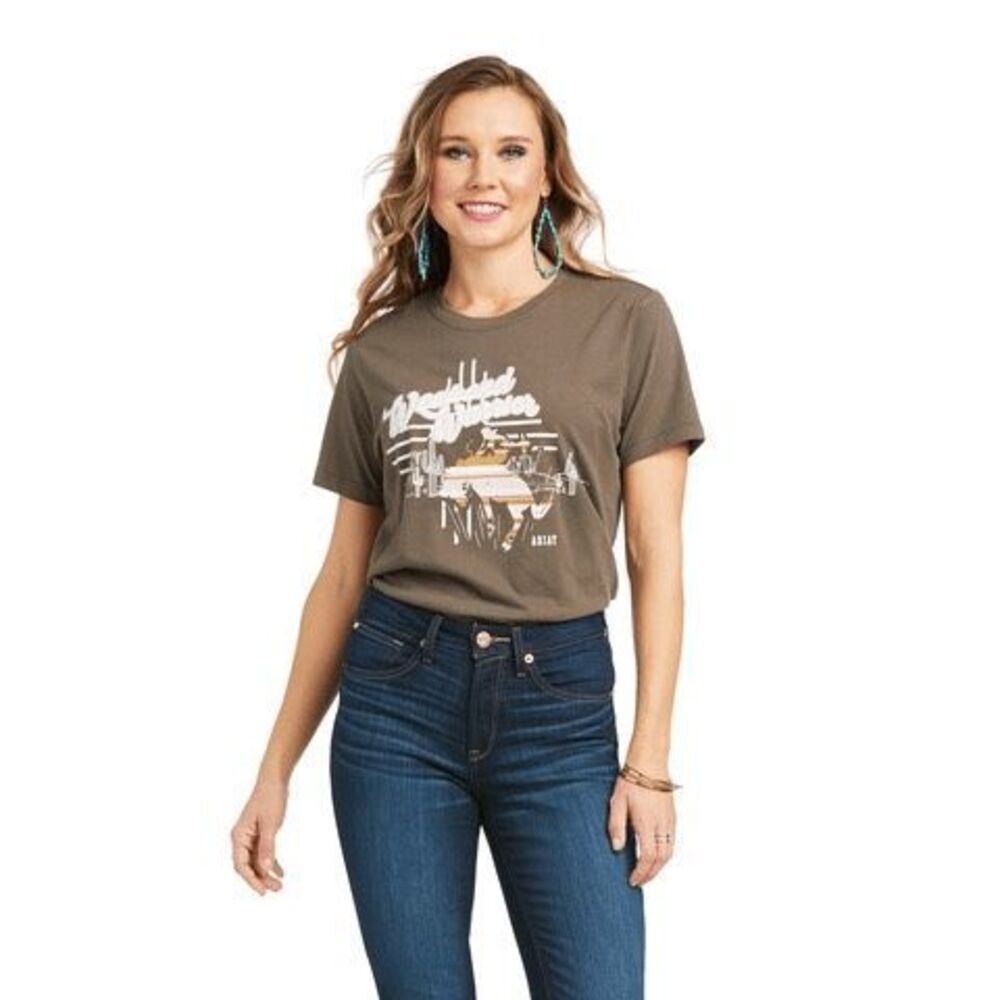 ✨Ariat Women's Weekend Warrior Banyan Bark Sz Medium Tee✨